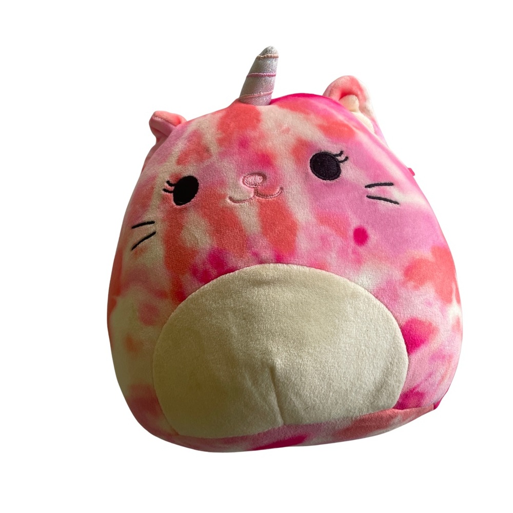 Squishmallows Pink Tie-Dye Unicorn Cat Plush